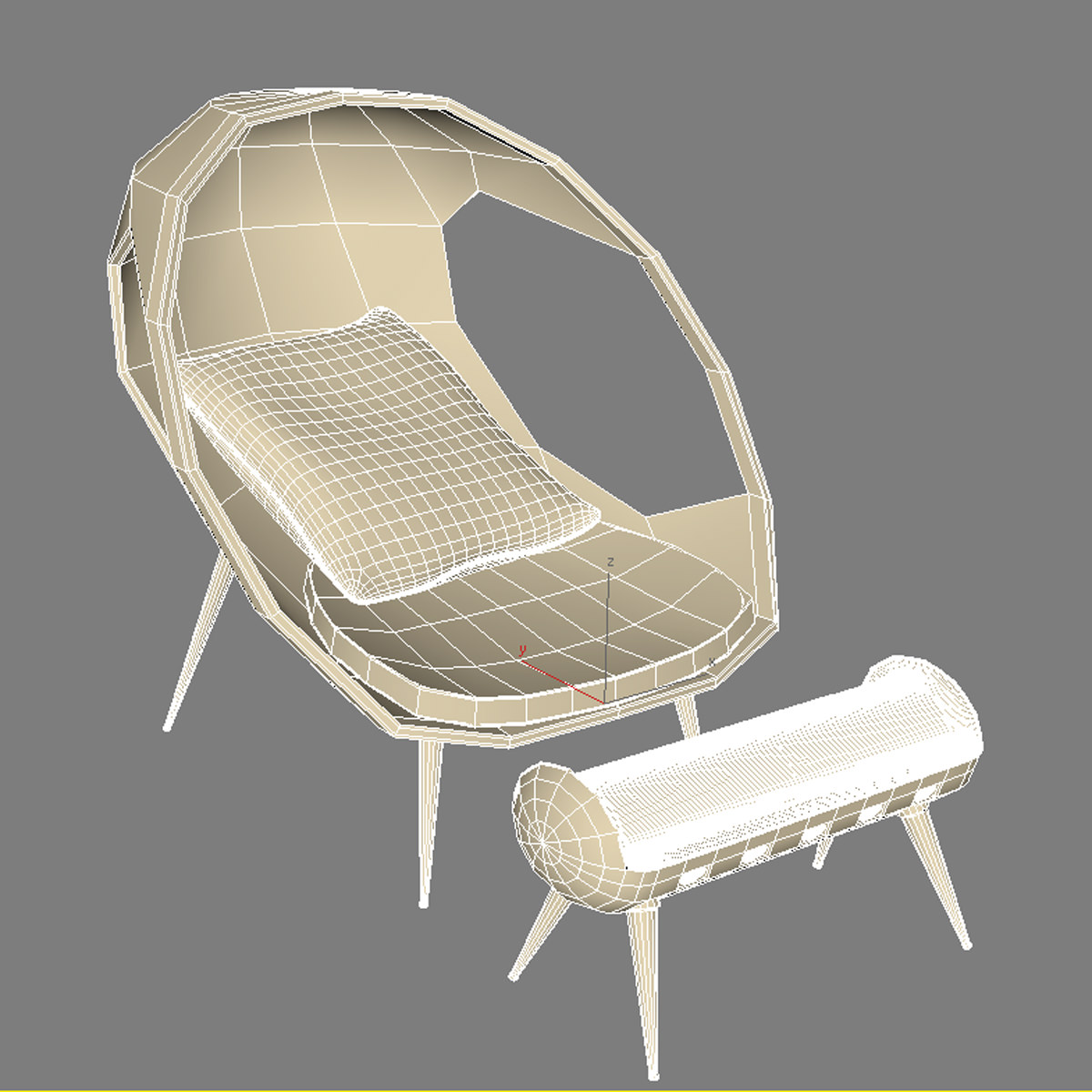Modern Sofa Gefeva Lounge MAX 2011 3D model_1