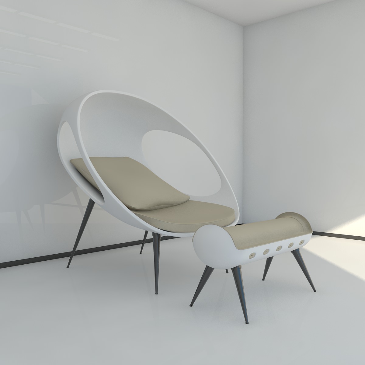 Modern Sofa Gefeva Lounge MAX 2011 3D model_2