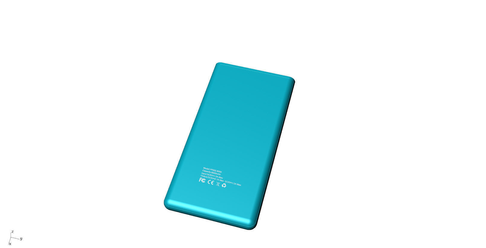Power bank blue Low-poly 3D model_9