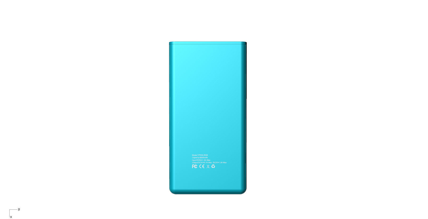 Power bank blue Low-poly 3D model_7