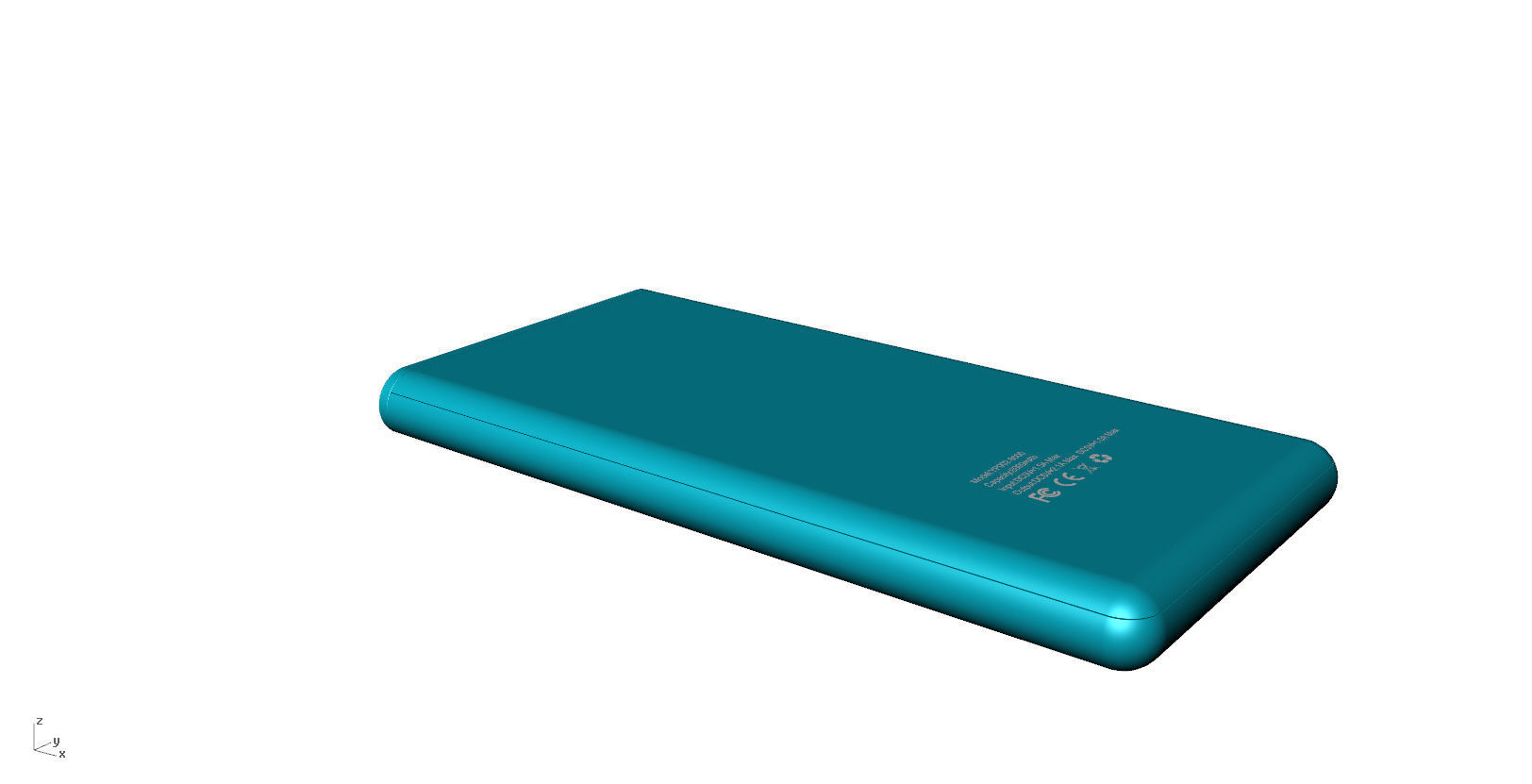 Power bank blue Low-poly 3D model_10