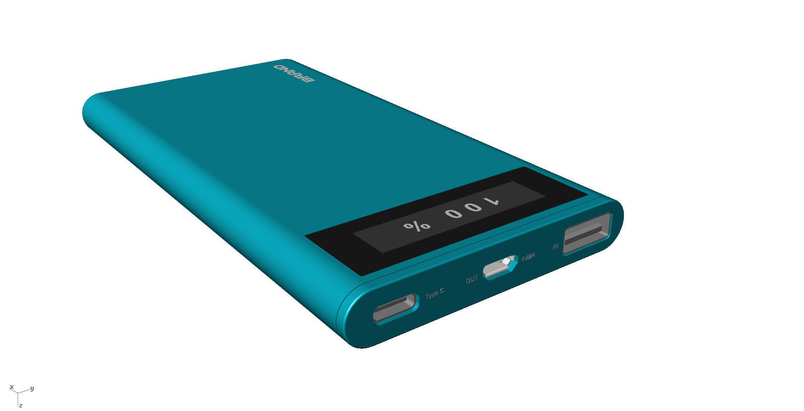 Power bank blue Low-poly 3D model_1