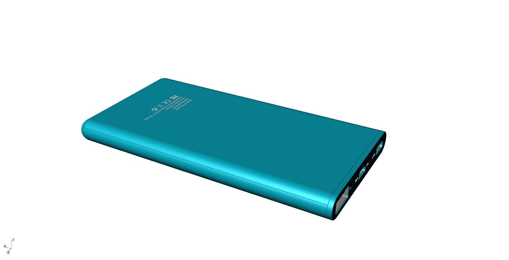Power bank blue Low-poly 3D model_12