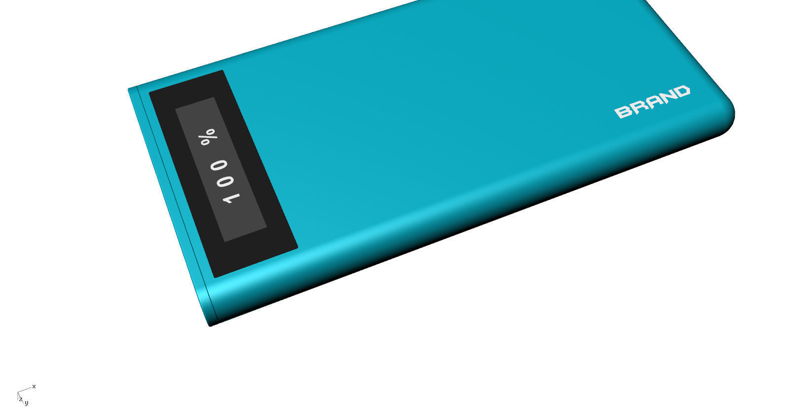 Power bank blue Low-poly 3D model_8