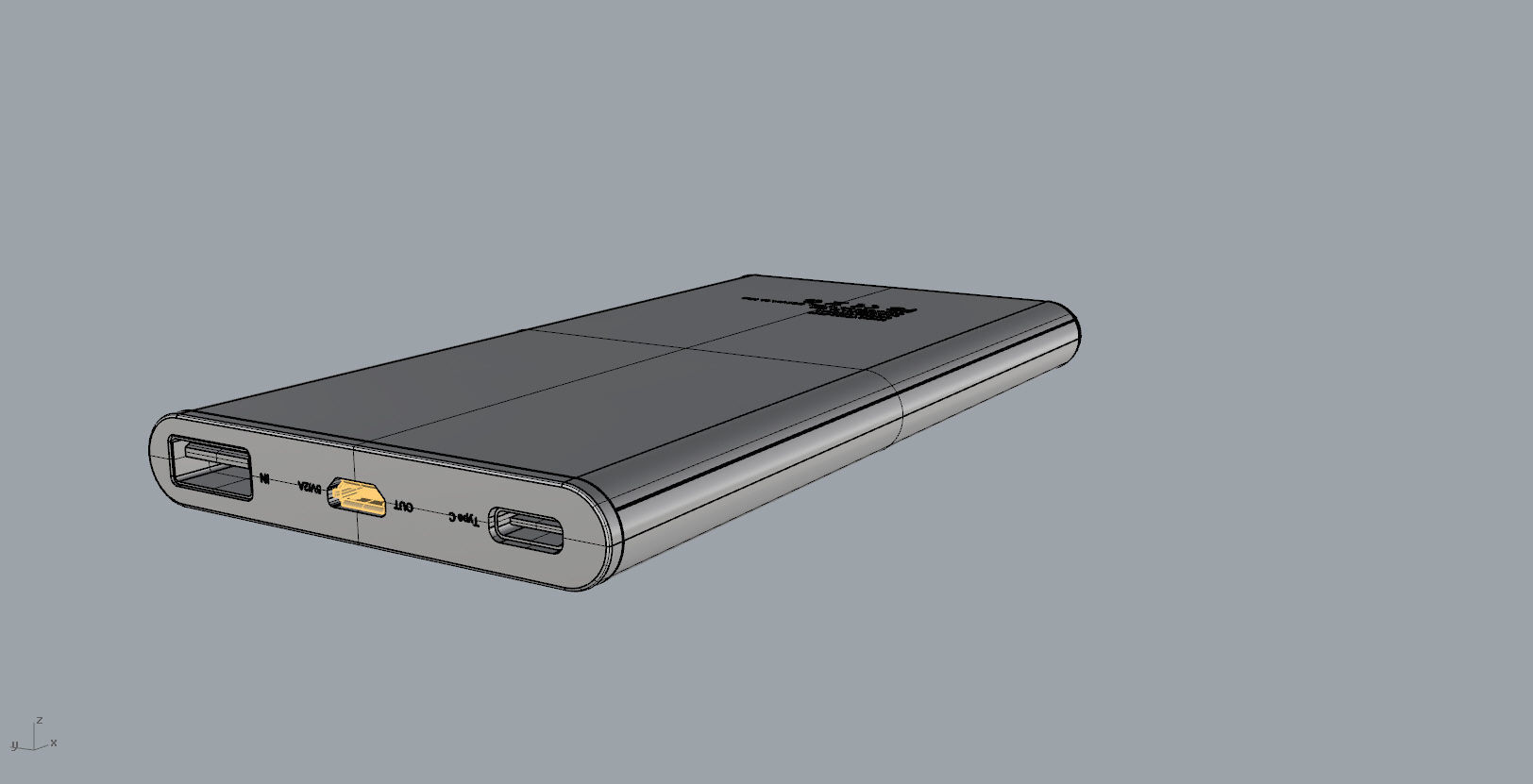 Power bank blue Low-poly 3D model_18