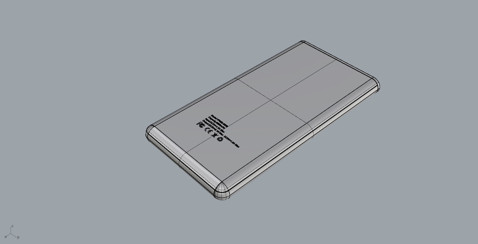 Power bank blue Low-poly 3D model_16