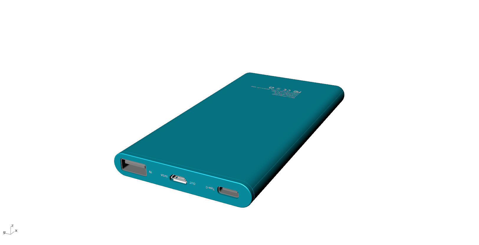 Power bank blue Low-poly 3D model_11