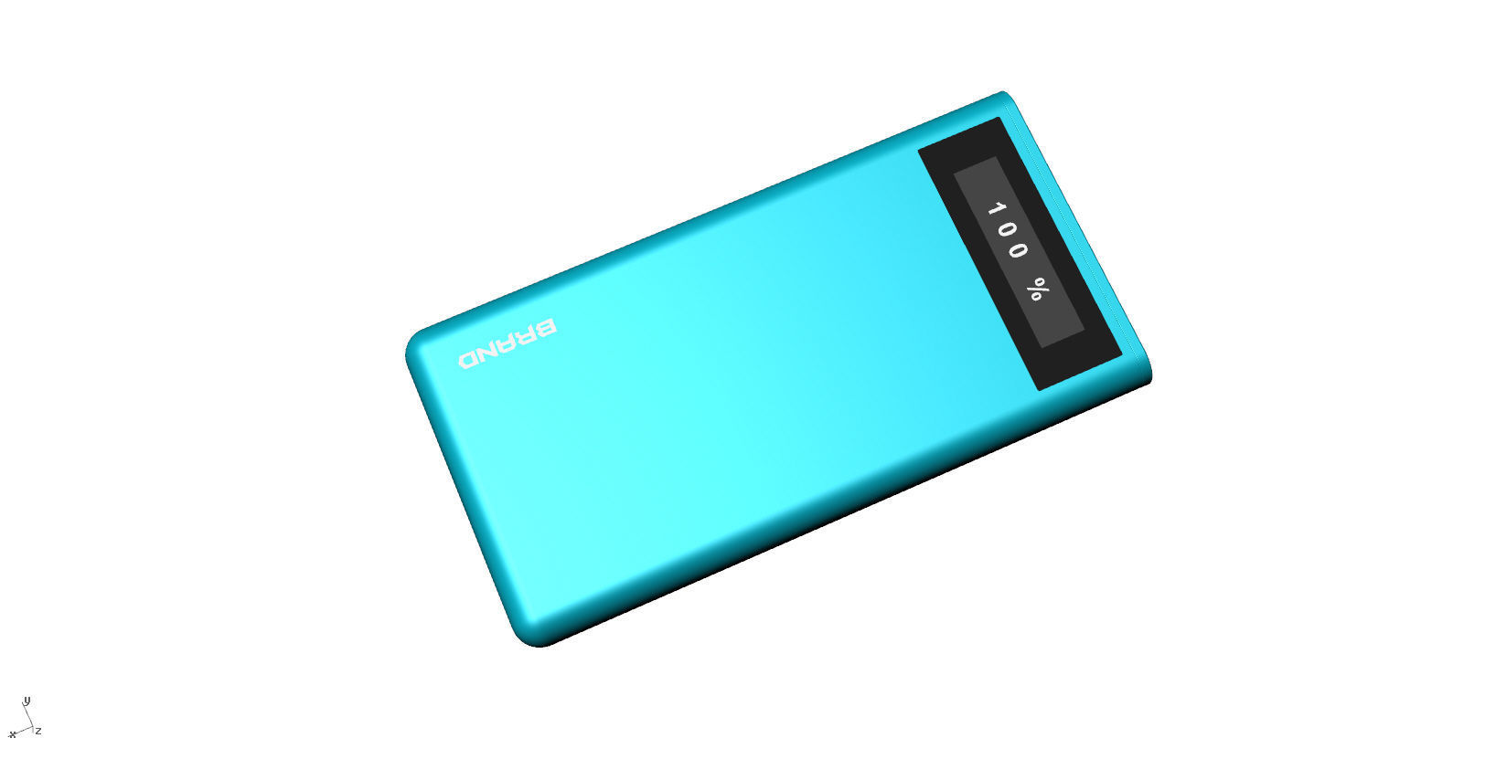 Power bank blue Low-poly 3D model_5