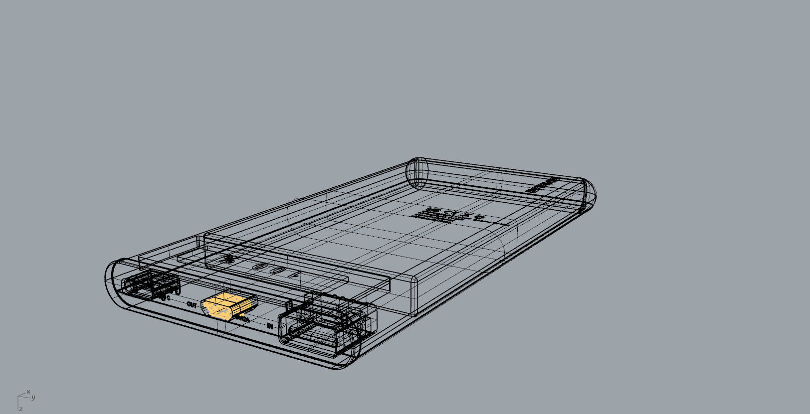 Power bank blue Low-poly 3D model_26