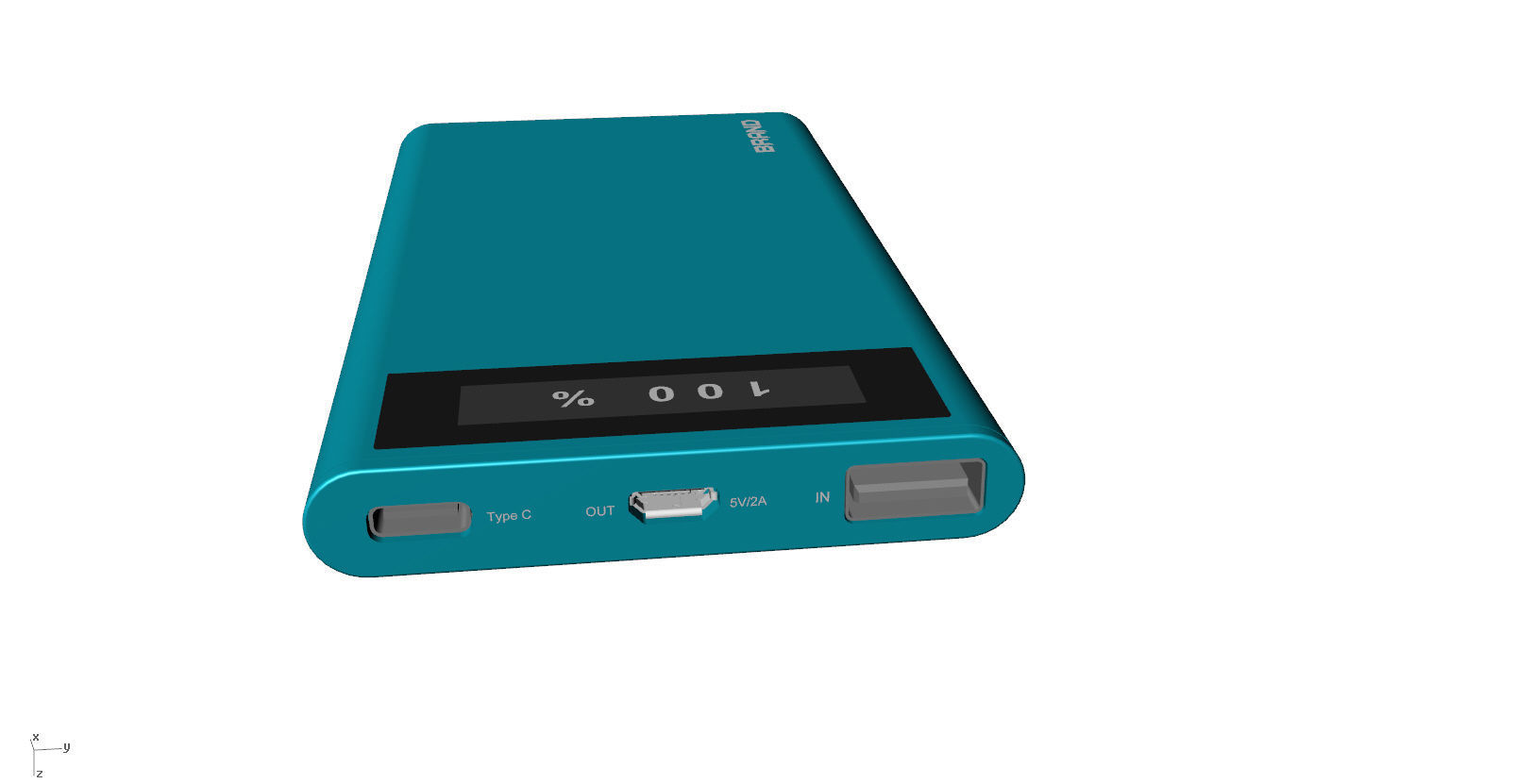 Power bank blue Low-poly 3D model_6