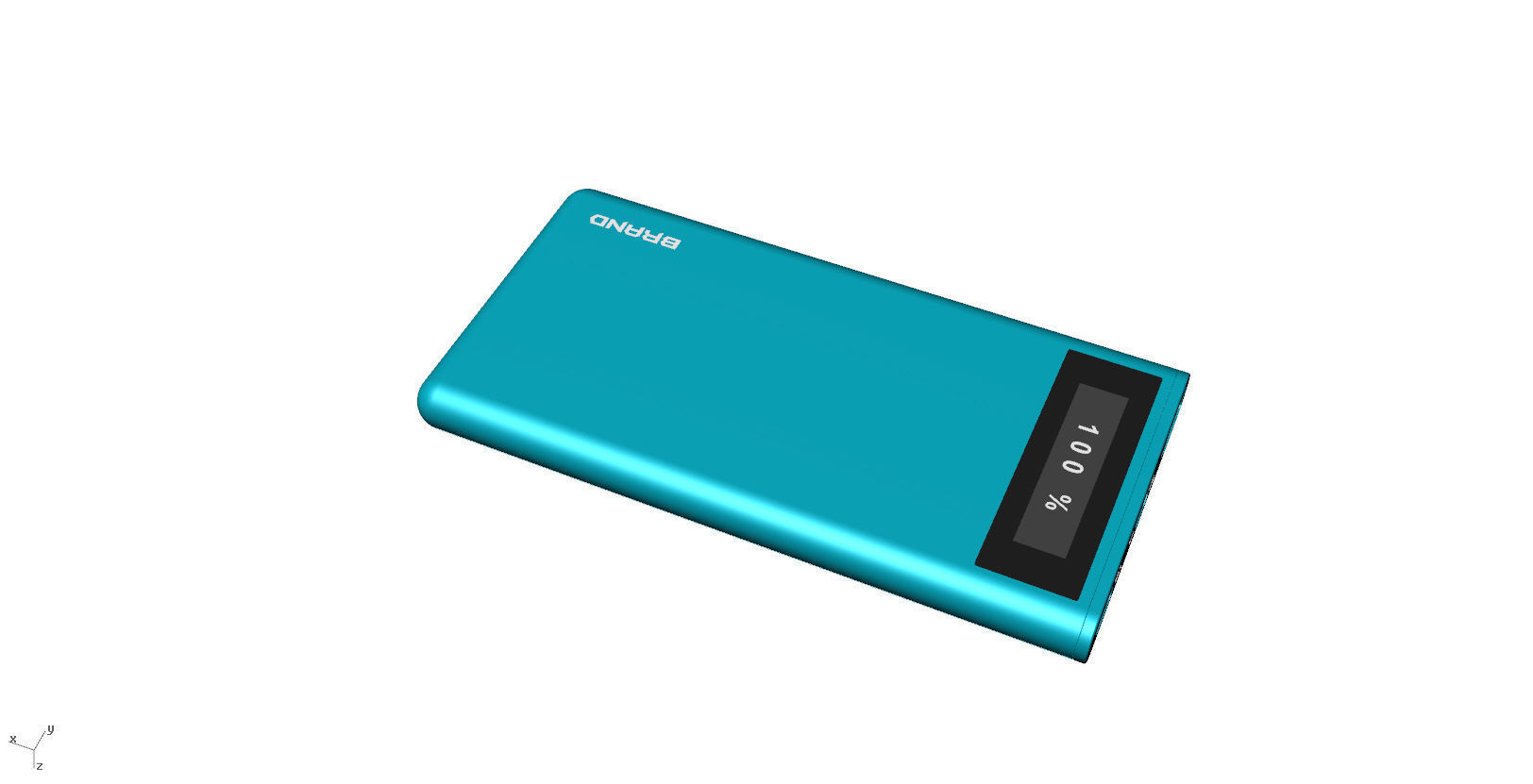 Power bank blue Low-poly 3D model_3