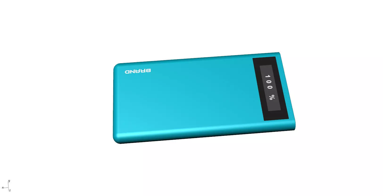 Power bank blue Low-poly 3D model_0