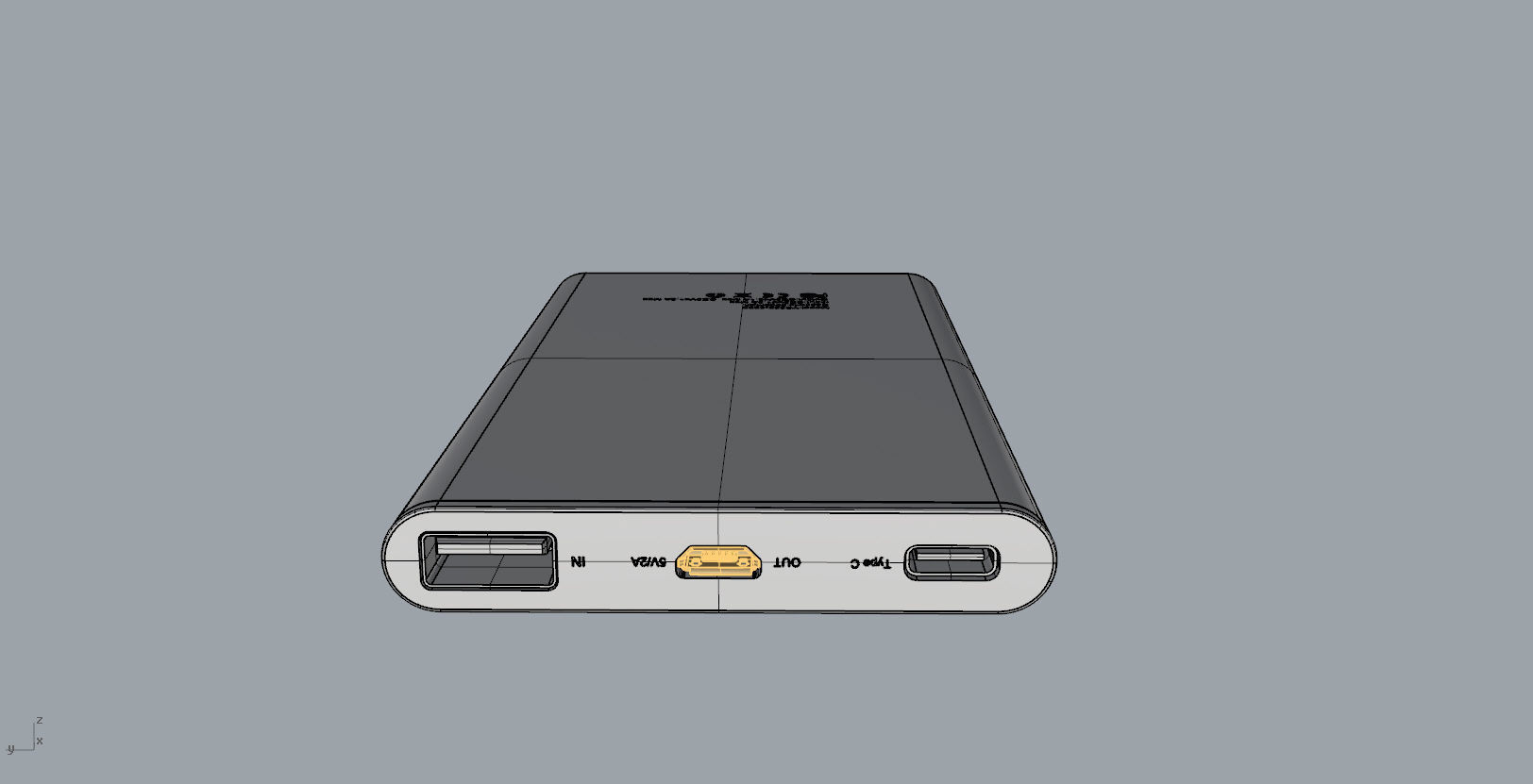 Power bank blue Low-poly 3D model_13