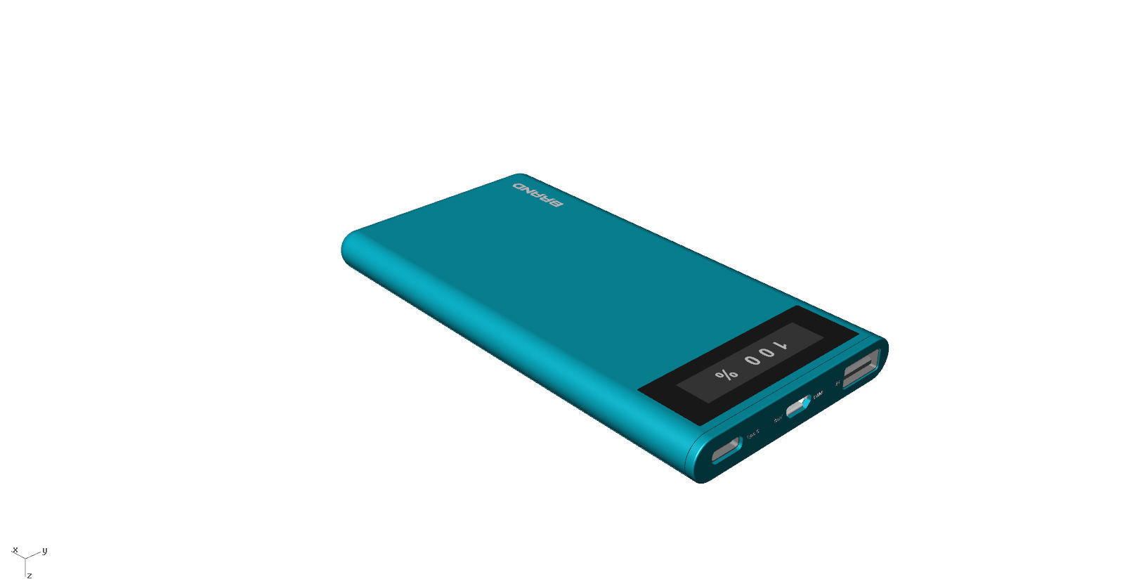 Power bank blue Low-poly 3D model_4