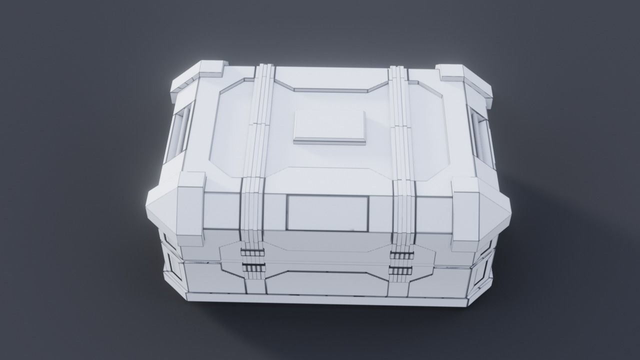 Sci fi Crate Game Ready PBR Textures Low-poly 3D model Low-poly 3D model_23