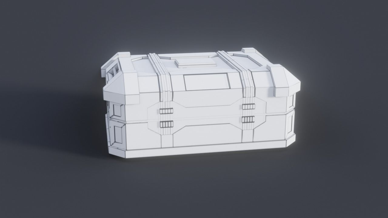 Sci fi Crate Game Ready PBR Textures Low-poly 3D model Low-poly 3D model_37