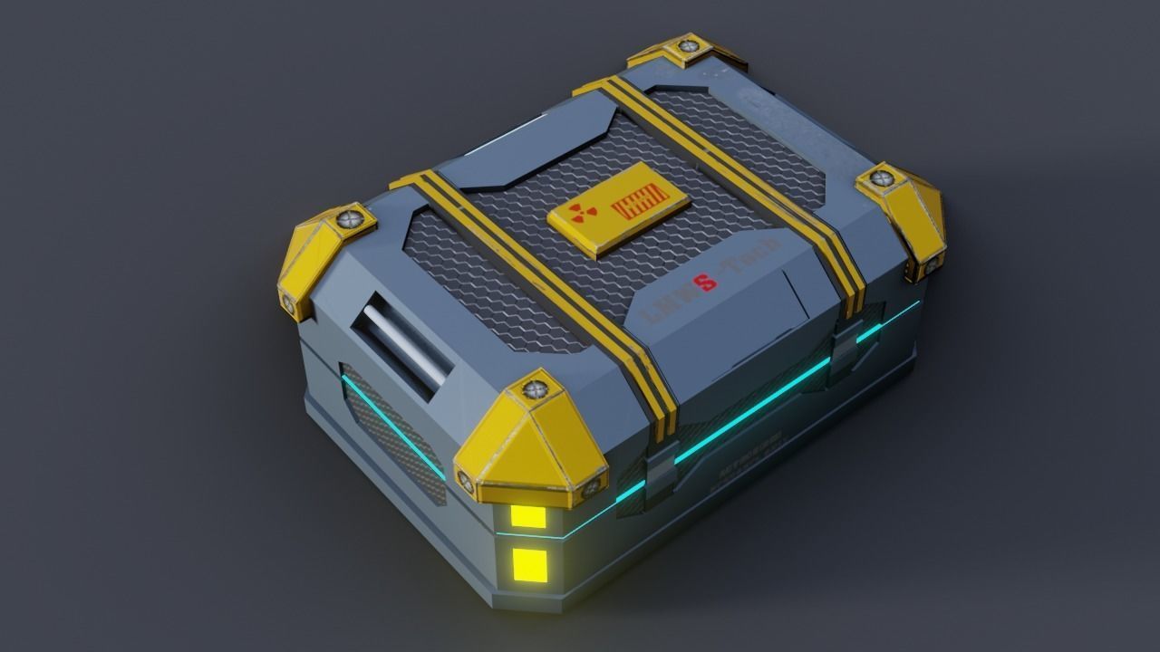 Sci fi Crate Game Ready PBR Textures Low-poly 3D model Low-poly 3D model_21