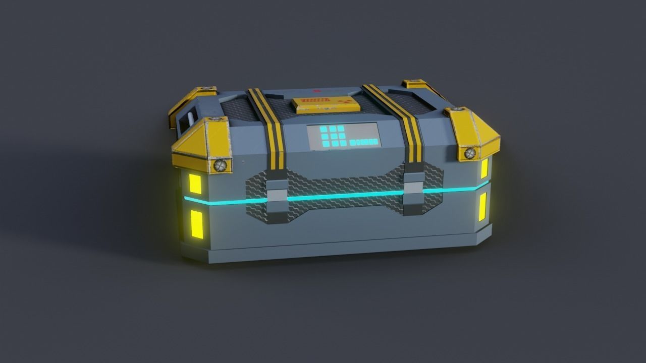Sci fi Crate Game Ready PBR Textures Low-poly 3D model Low-poly 3D model_36