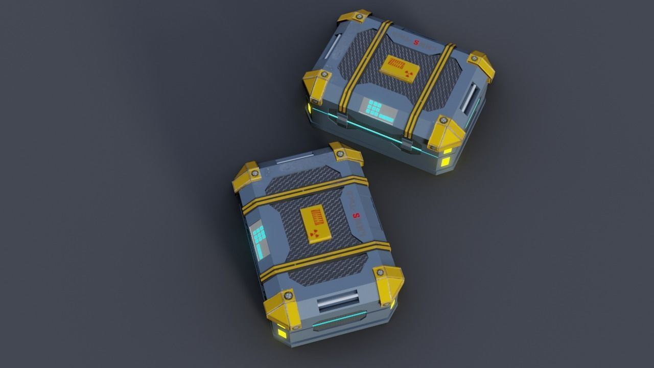 Sci fi Crate Game Ready PBR Textures Low-poly 3D model Low-poly 3D model_11