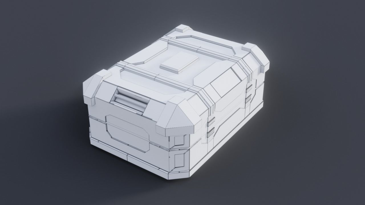 Sci fi Crate Game Ready PBR Textures Low-poly 3D model Low-poly 3D model_39