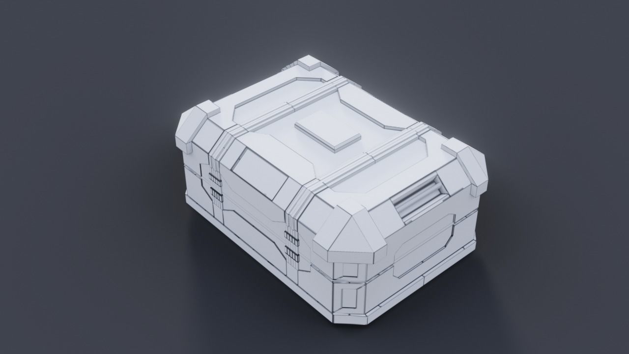 Sci fi Crate Game Ready PBR Textures Low-poly 3D model Low-poly 3D model_25