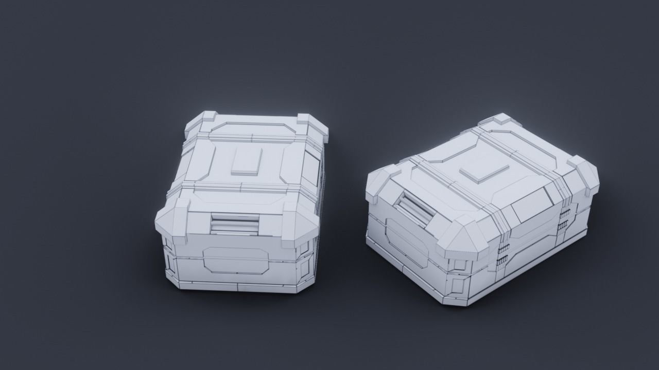 Sci fi Crate Game Ready PBR Textures Low-poly 3D model Low-poly 3D model_6