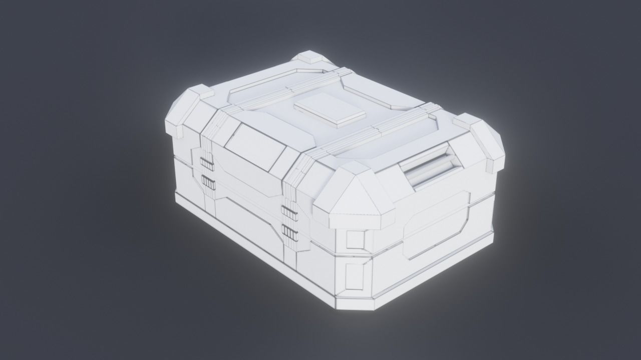 Sci fi Crate Game Ready PBR Textures Low-poly 3D model Low-poly 3D model_31