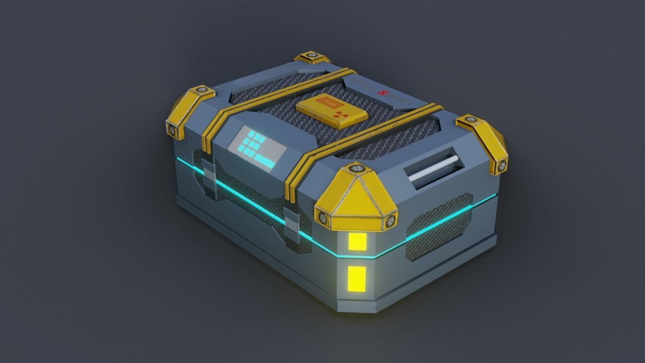 Sci fi Crate Game Ready PBR Textures Low-poly 3D model Low-poly 3D model_30