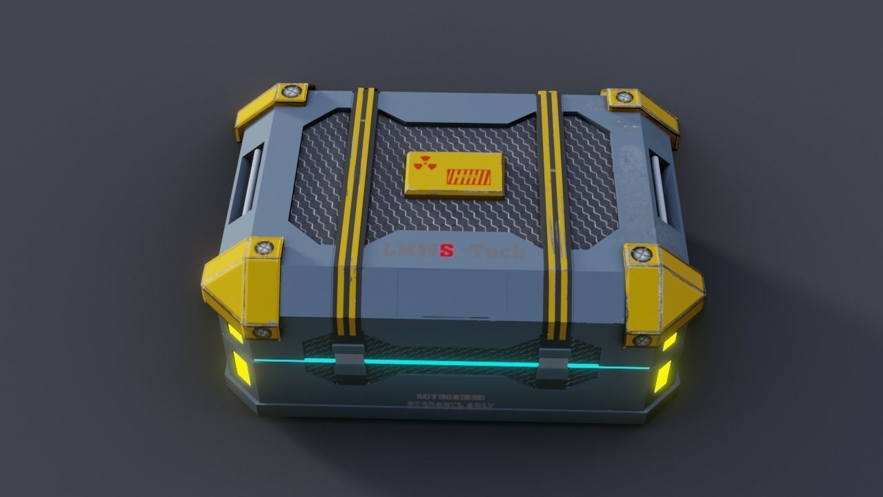 Sci fi Crate Game Ready PBR Textures Low-poly 3D model Low-poly 3D model_22