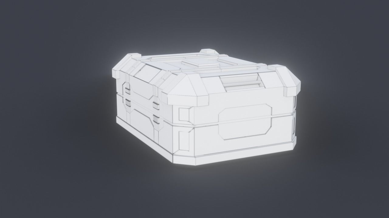 Sci fi Crate Game Ready PBR Textures Low-poly 3D model Low-poly 3D model_35