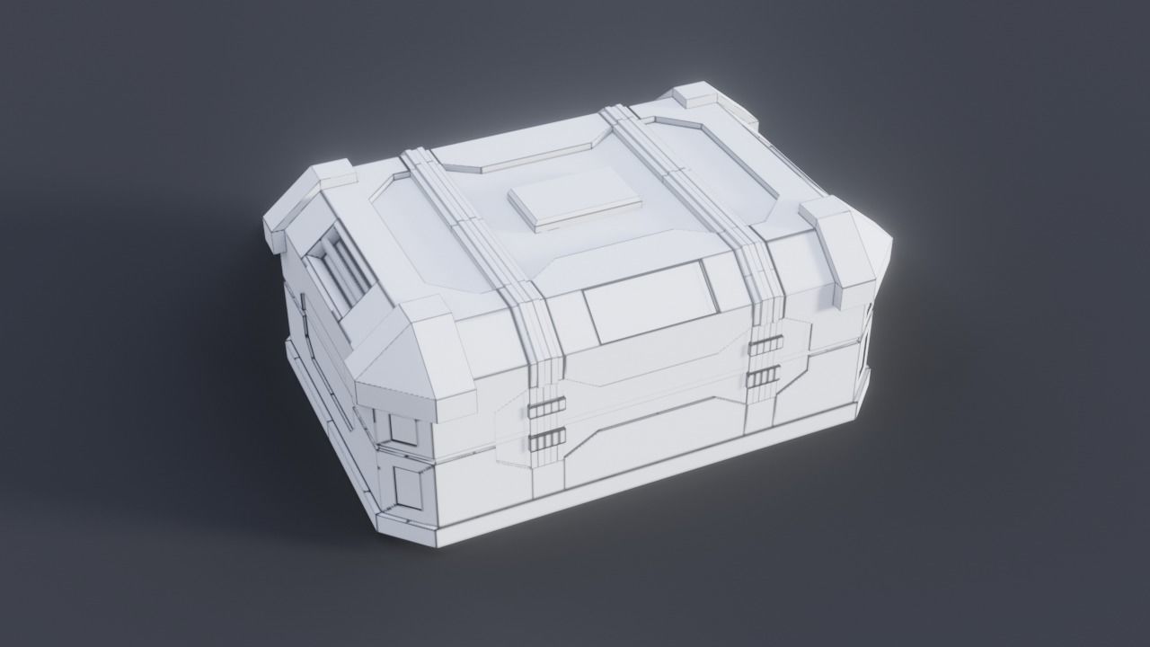 Sci fi Crate Game Ready PBR Textures Low-poly 3D model Low-poly 3D model_29