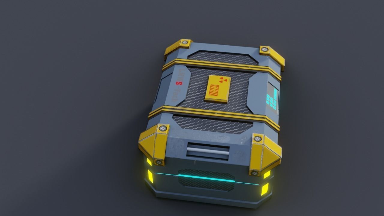 Sci fi Crate Game Ready PBR Textures Low-poly 3D model Low-poly 3D model_26
