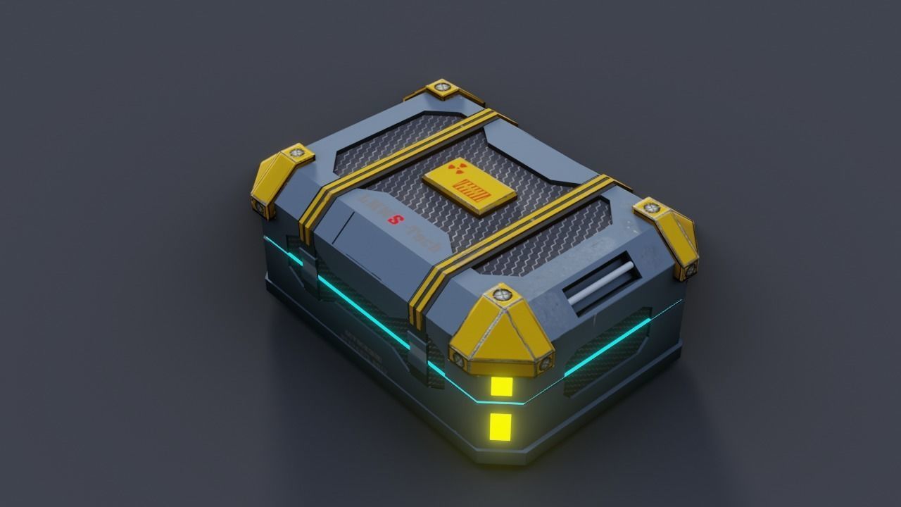 Sci fi Crate Game Ready PBR Textures Low-poly 3D model Low-poly 3D model_24