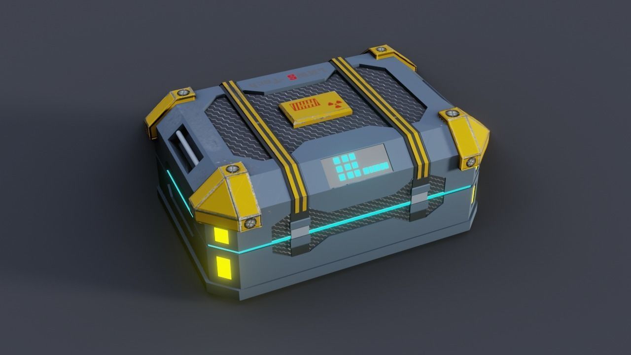 Sci fi Crate Game Ready PBR Textures Low-poly 3D model Low-poly 3D model_28