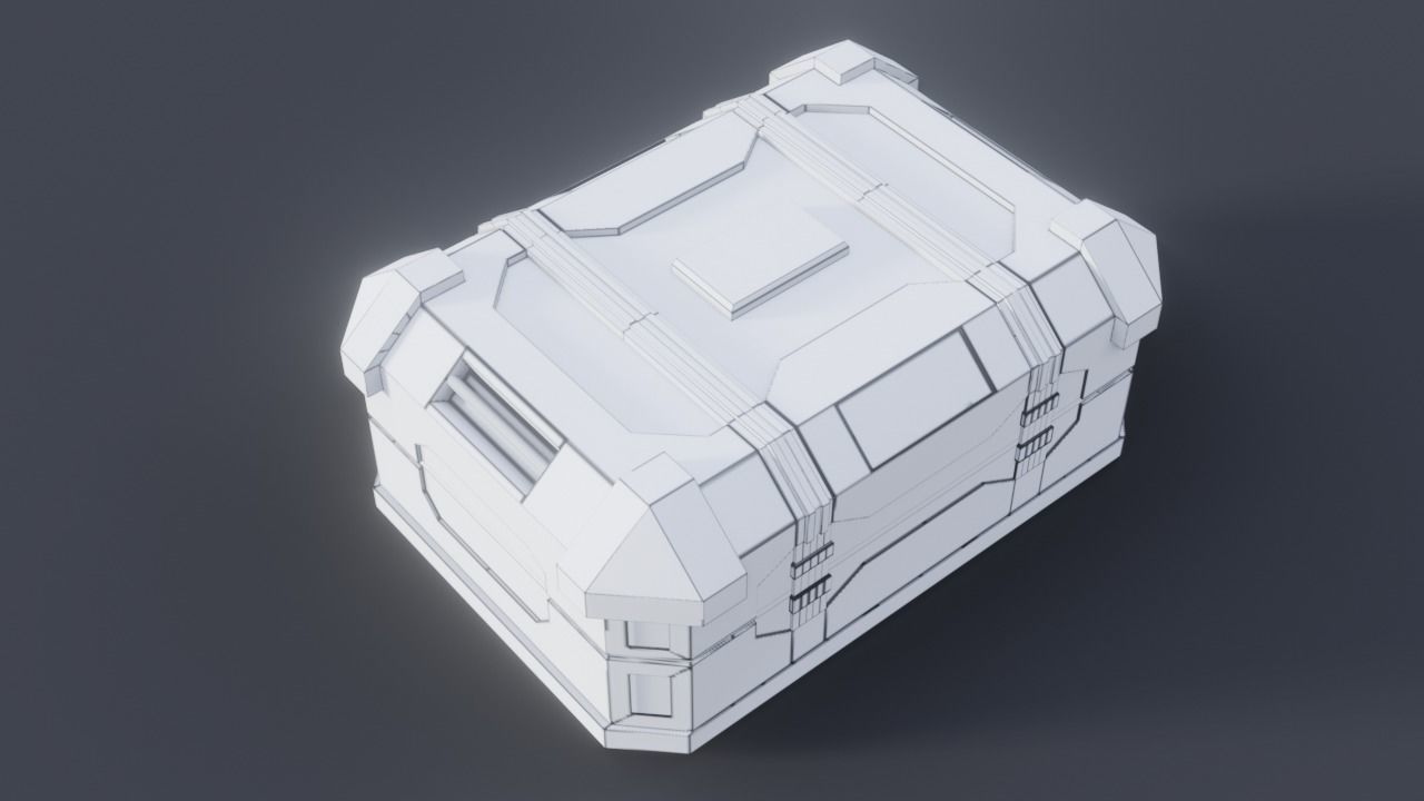Sci fi Crate Game Ready PBR Textures Low-poly 3D model Low-poly 3D model_20