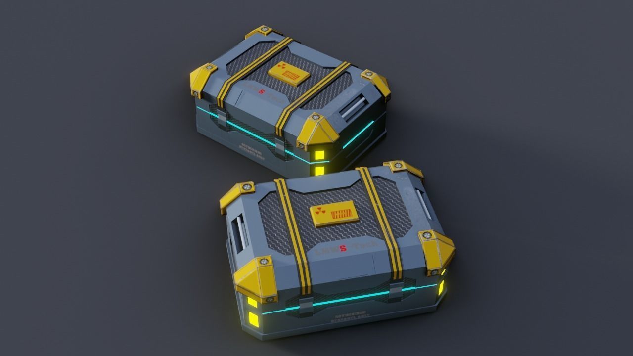 Sci fi Crate Game Ready PBR Textures Low-poly 3D model Low-poly 3D model_3
