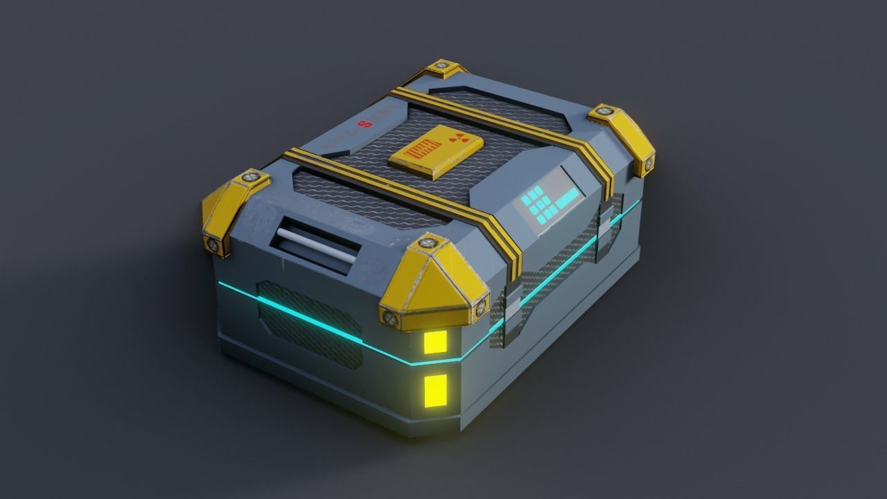 Sci fi Crate Game Ready PBR Textures Low-poly 3D model Low-poly 3D model_38