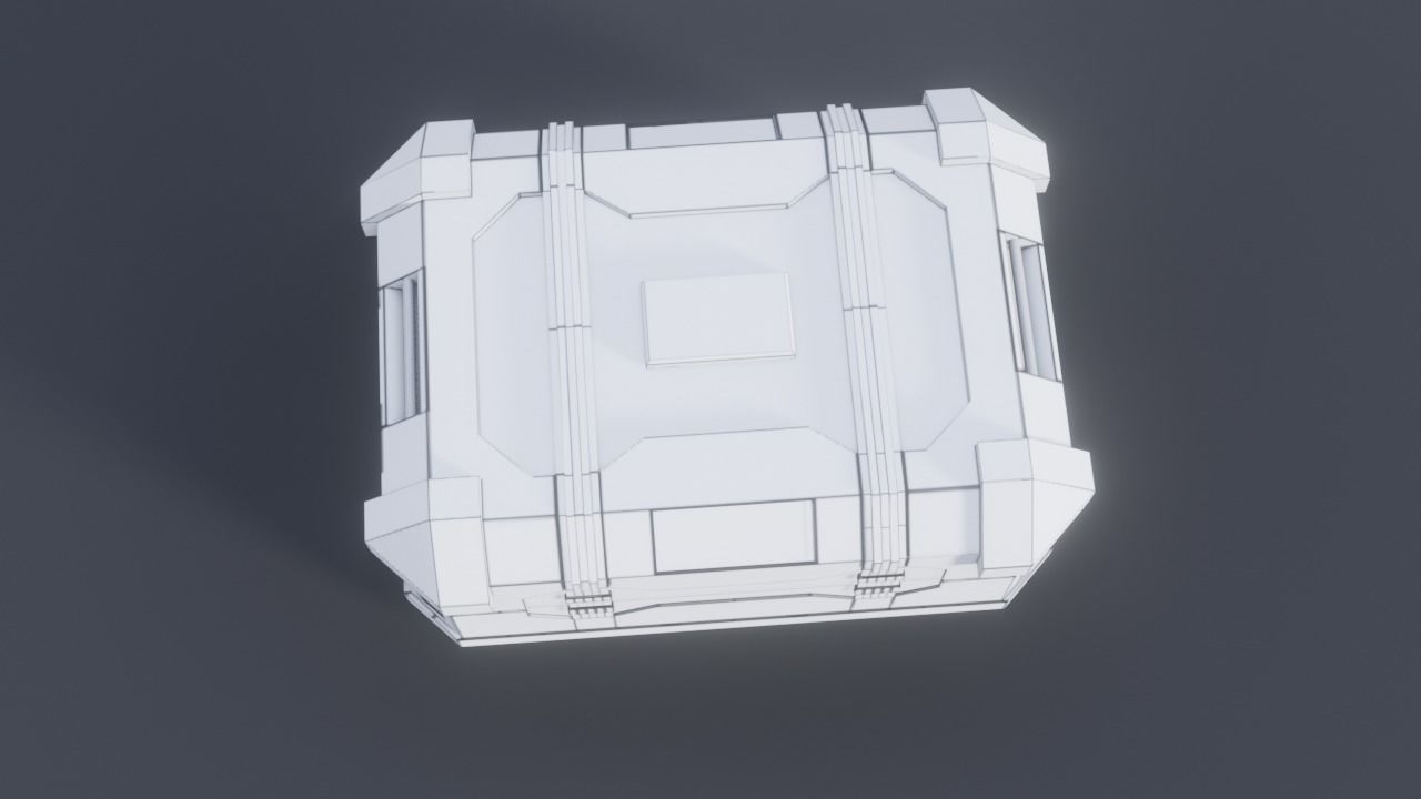 Sci fi Crate Game Ready PBR Textures Low-poly 3D model Low-poly 3D model_33