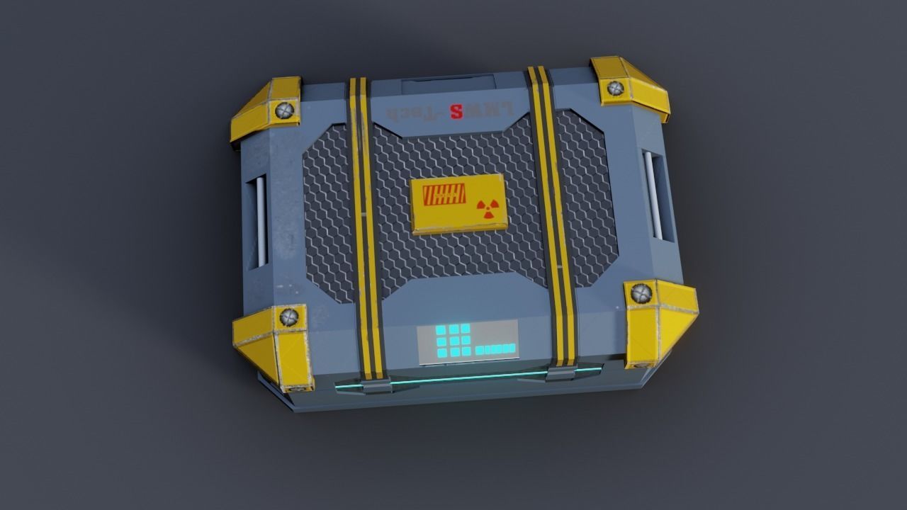Sci fi Crate Game Ready PBR Textures Low-poly 3D model Low-poly 3D model_32