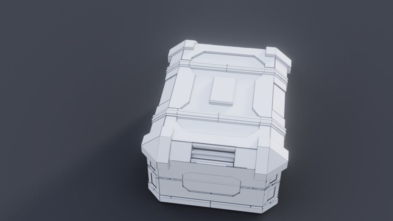 Sci fi Crate Game Ready PBR Textures Low-poly 3D model Low-poly 3D model_27