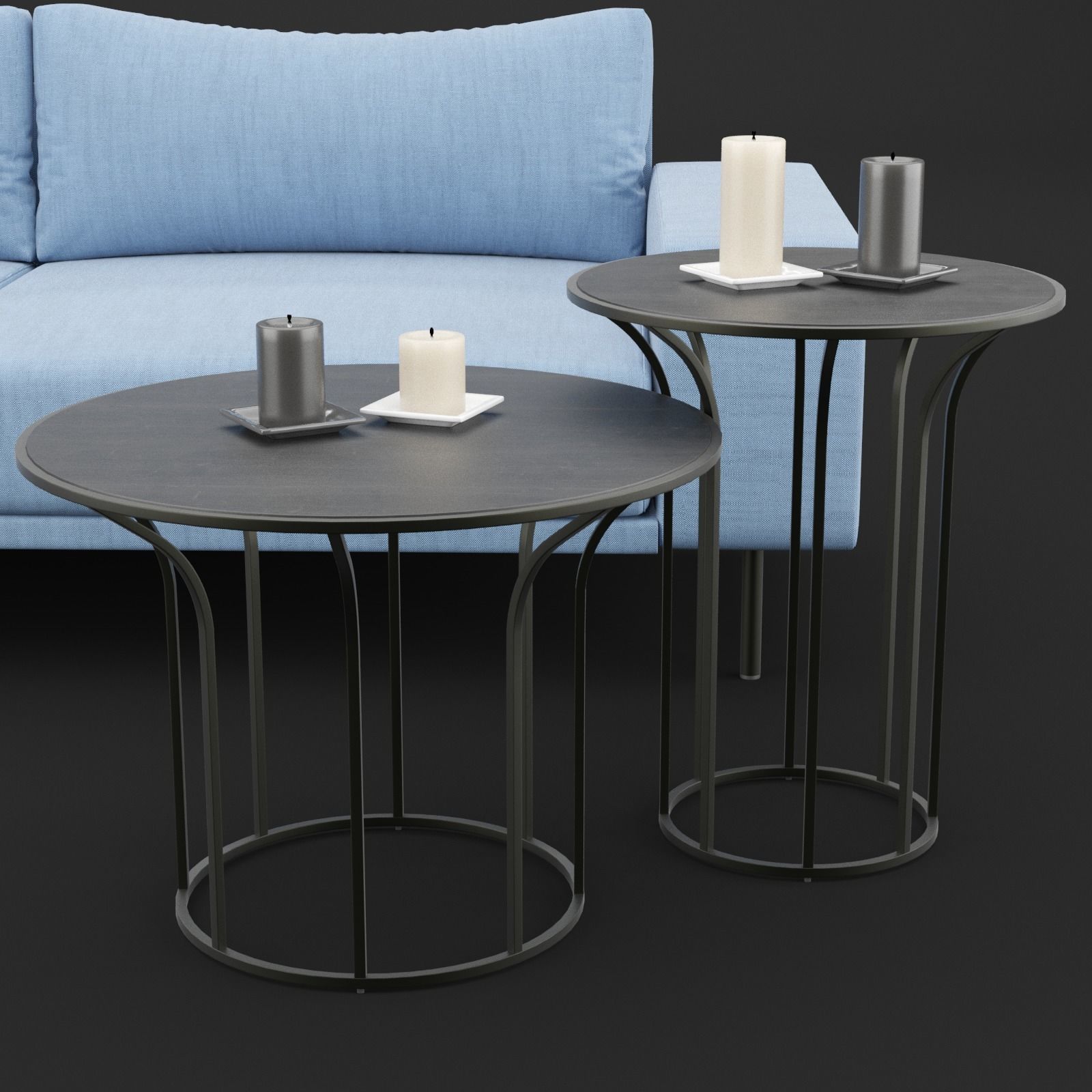 Sofa piu double 220 and cara 620 and 470 cofe table BT design 3D model_14