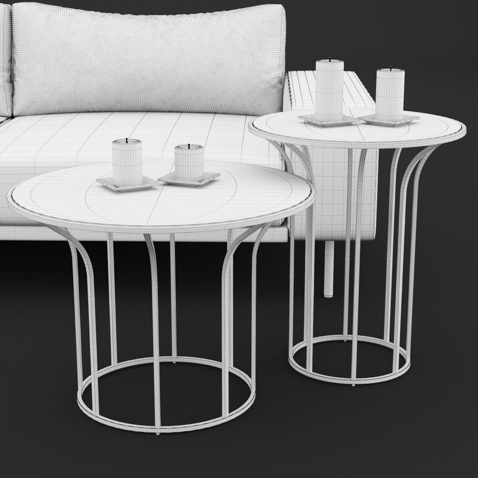 Sofa piu double 220 and cara 620 and 470 cofe table BT design 3D model_15