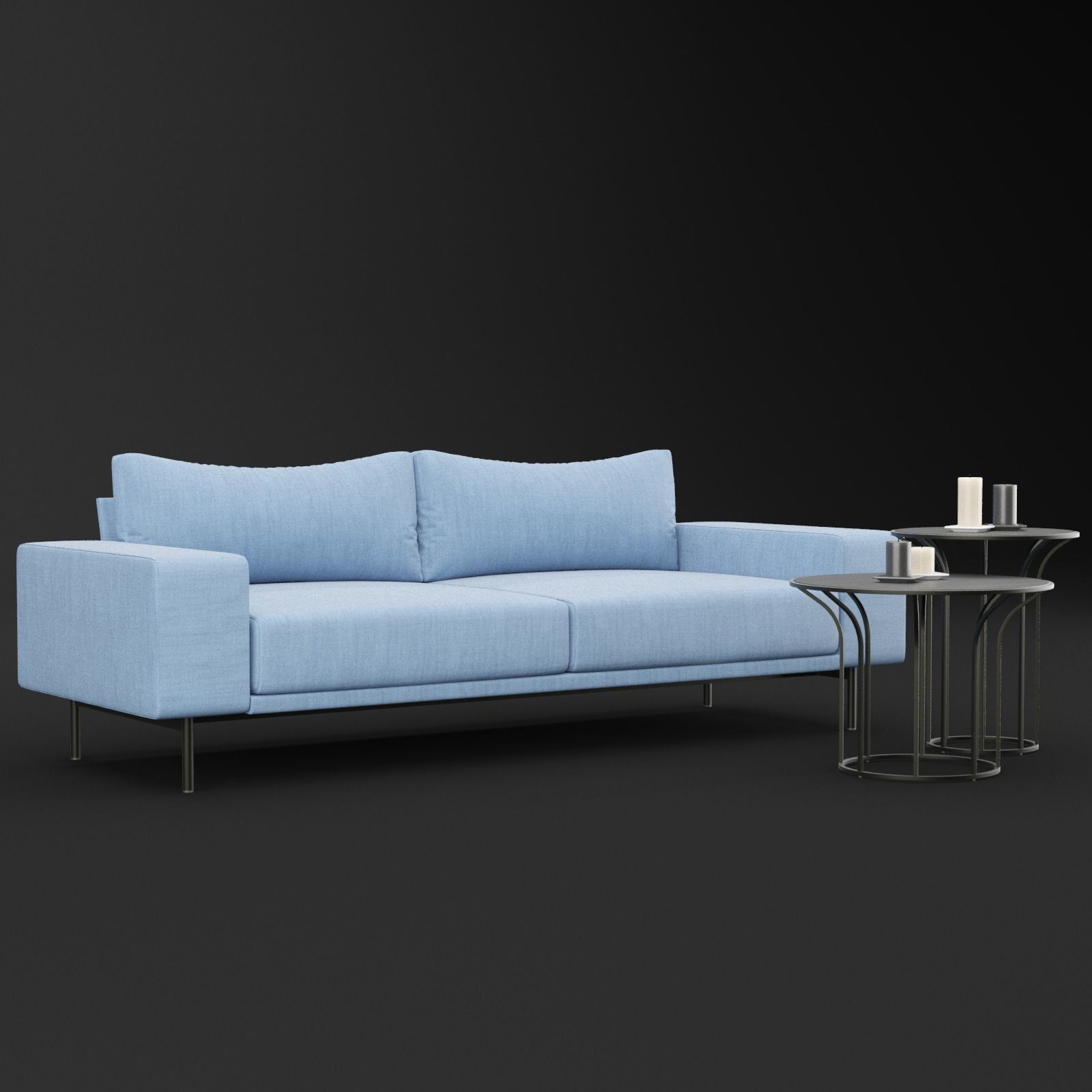 Sofa piu double 220 and cara 620 and 470 cofe table BT design 3D model_6