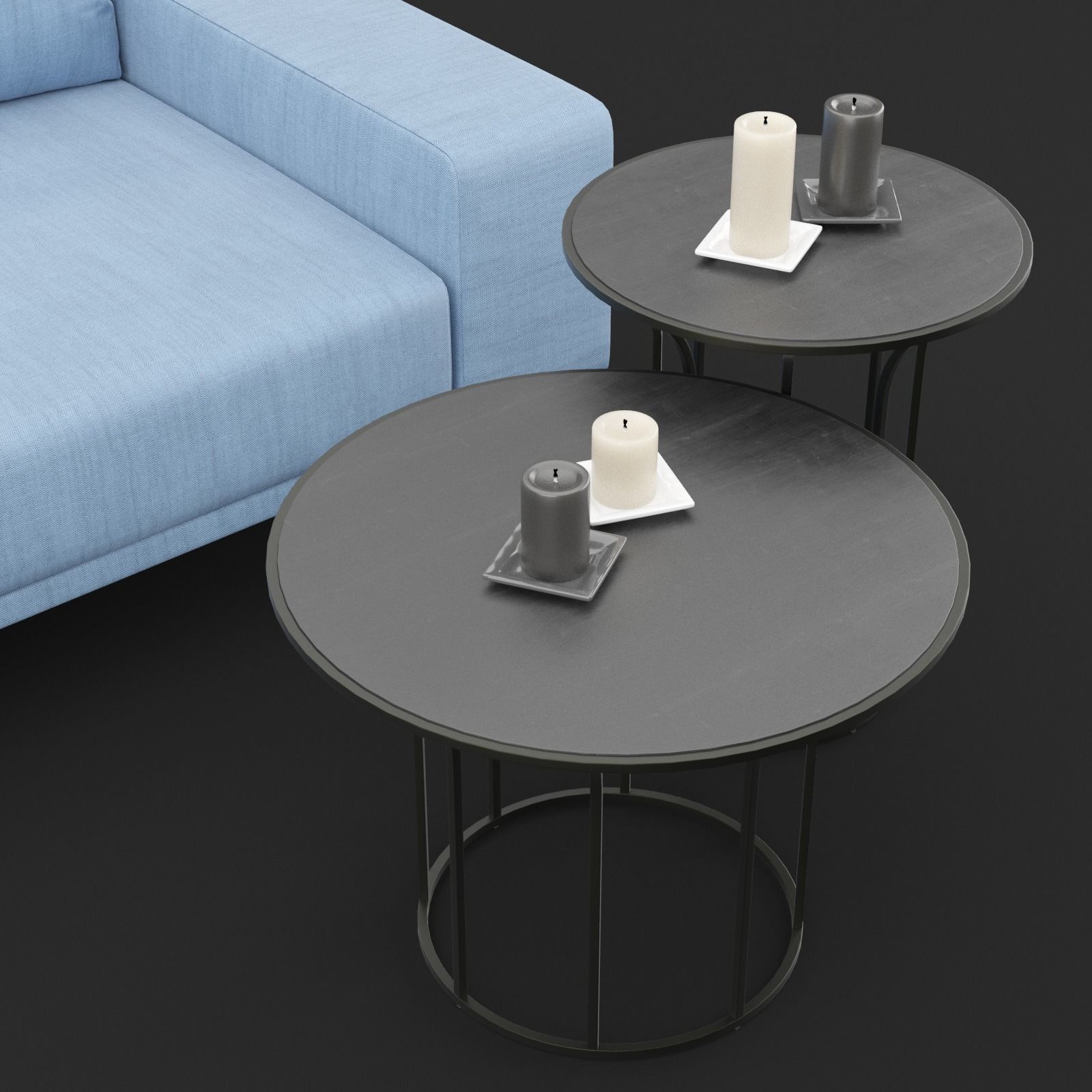 Sofa piu double 220 and cara 620 and 470 cofe table BT design 3D model_12