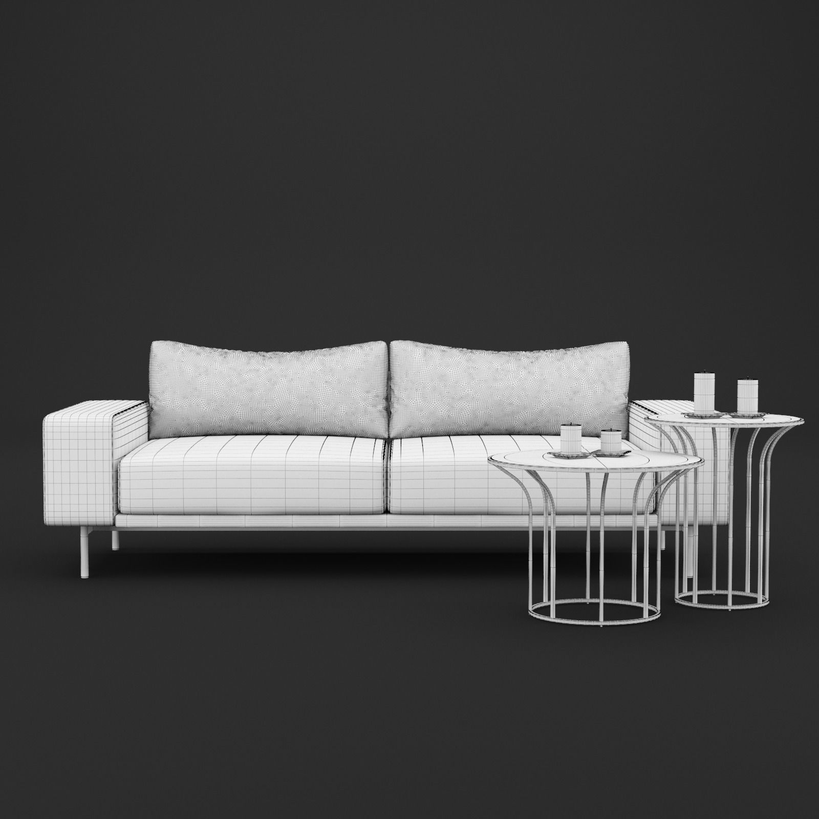 Sofa piu double 220 and cara 620 and 470 cofe table BT design 3D model_5