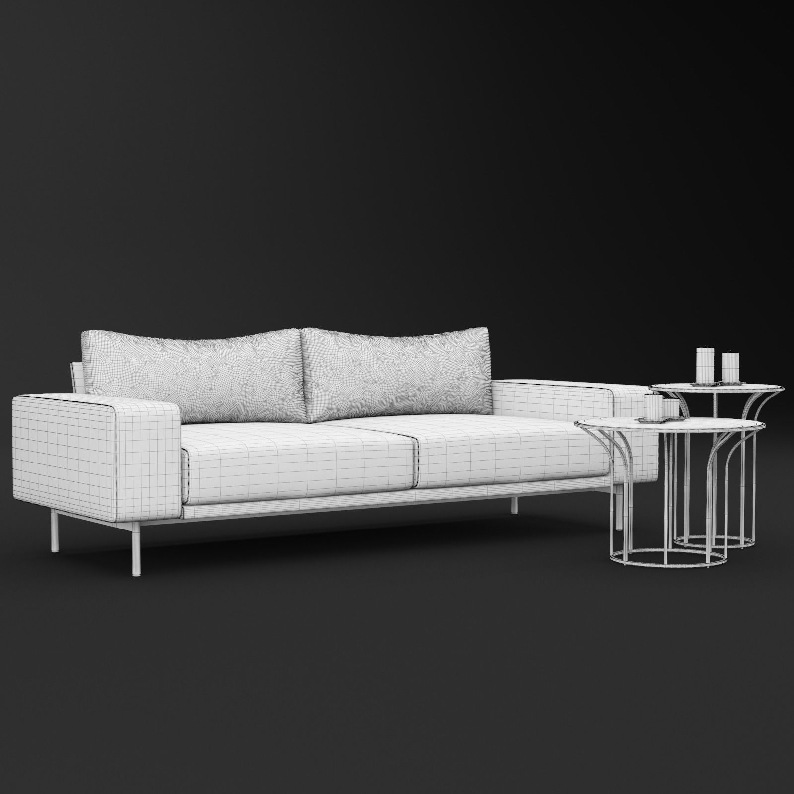 Sofa piu double 220 and cara 620 and 470 cofe table BT design 3D model_7