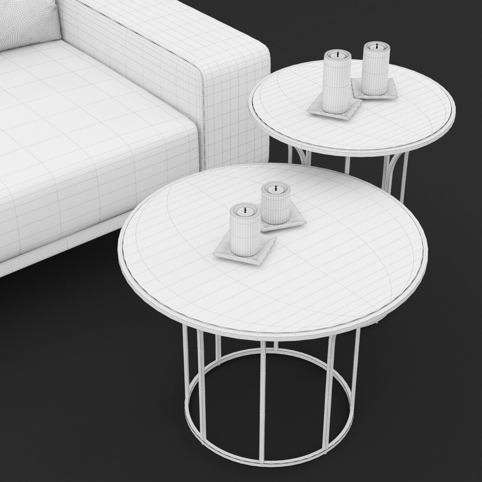 Sofa piu double 220 and cara 620 and 470 cofe table BT design 3D model_13
