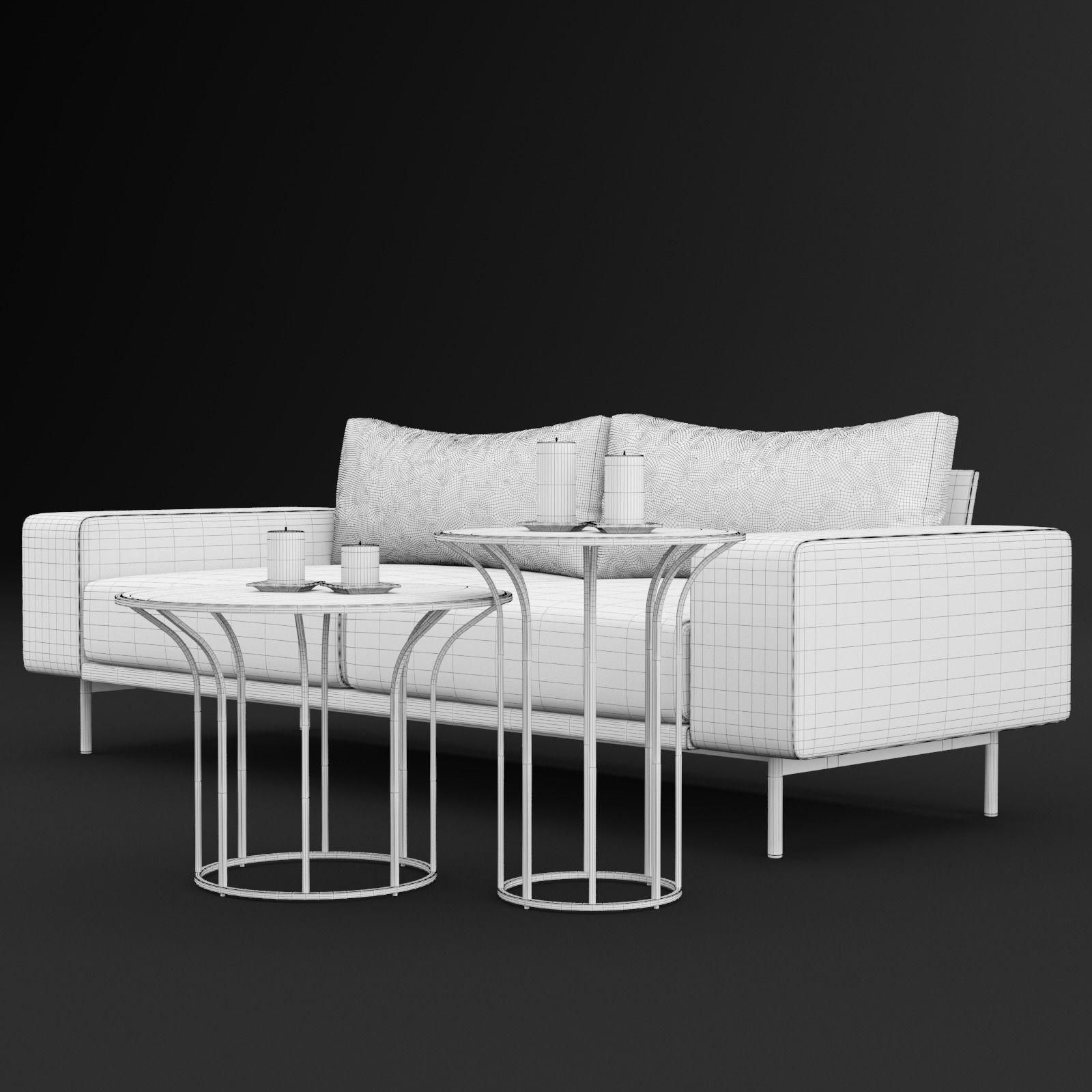Sofa piu double 220 and cara 620 and 470 cofe table BT design 3D model_9