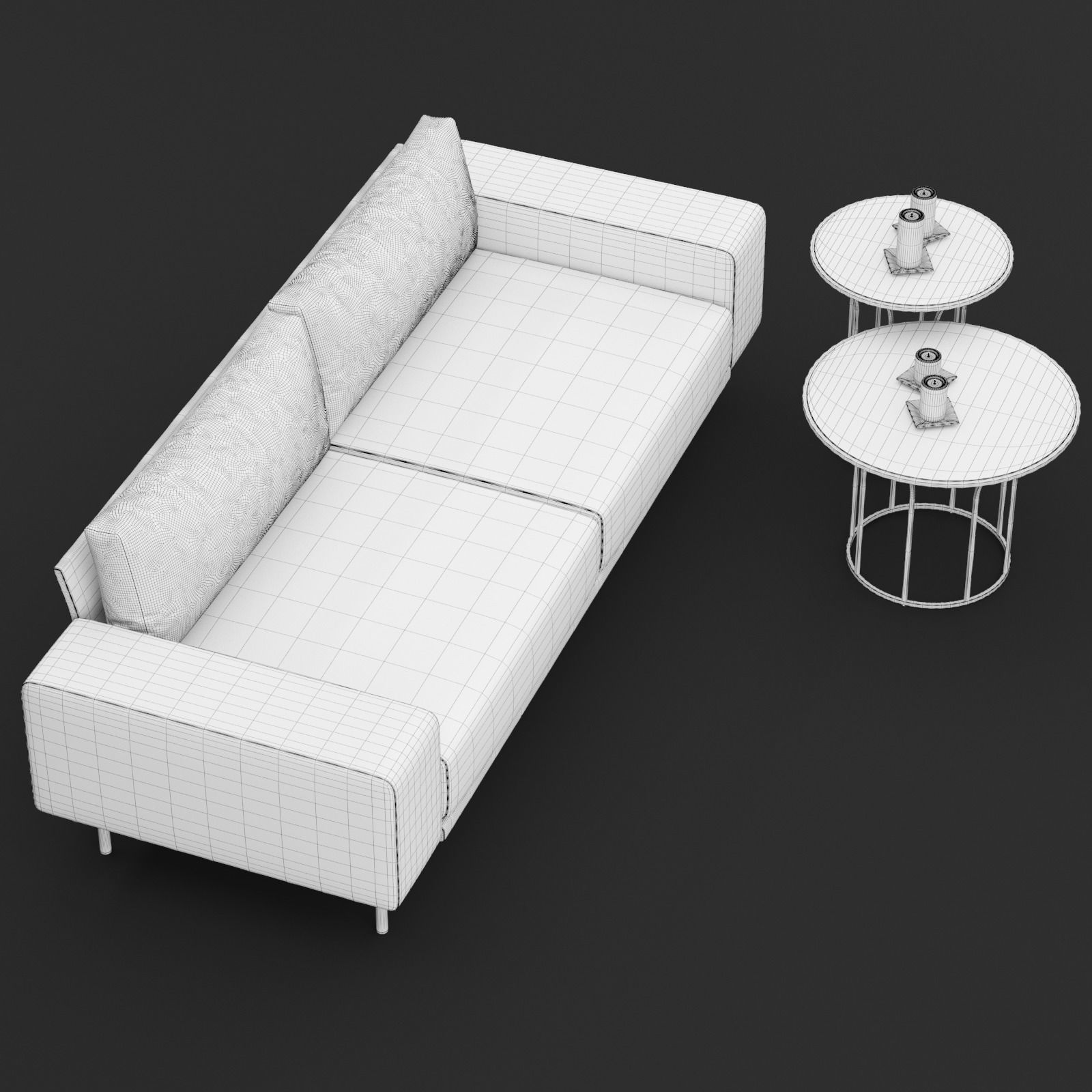 Sofa piu double 220 and cara 620 and 470 cofe table BT design 3D model_11