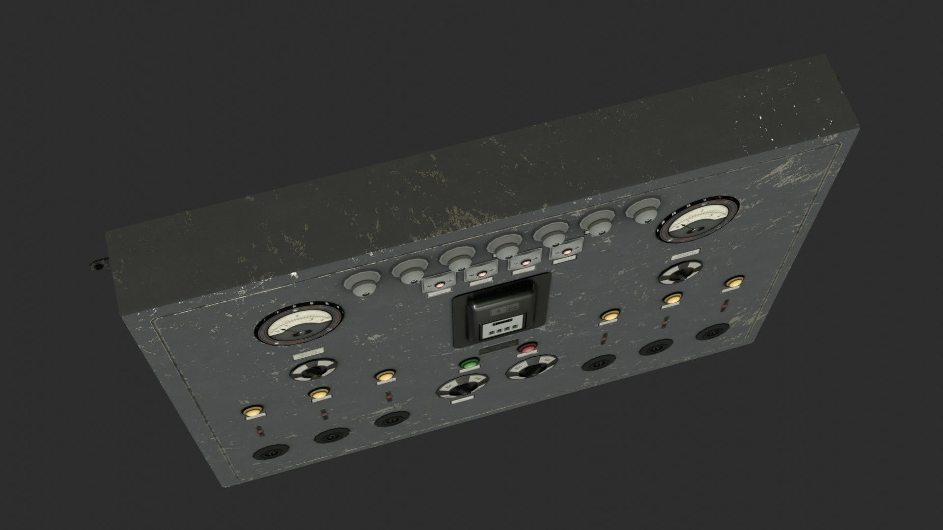 German Power Unit 6 Transmitters WWII Low-poly 3D model_5